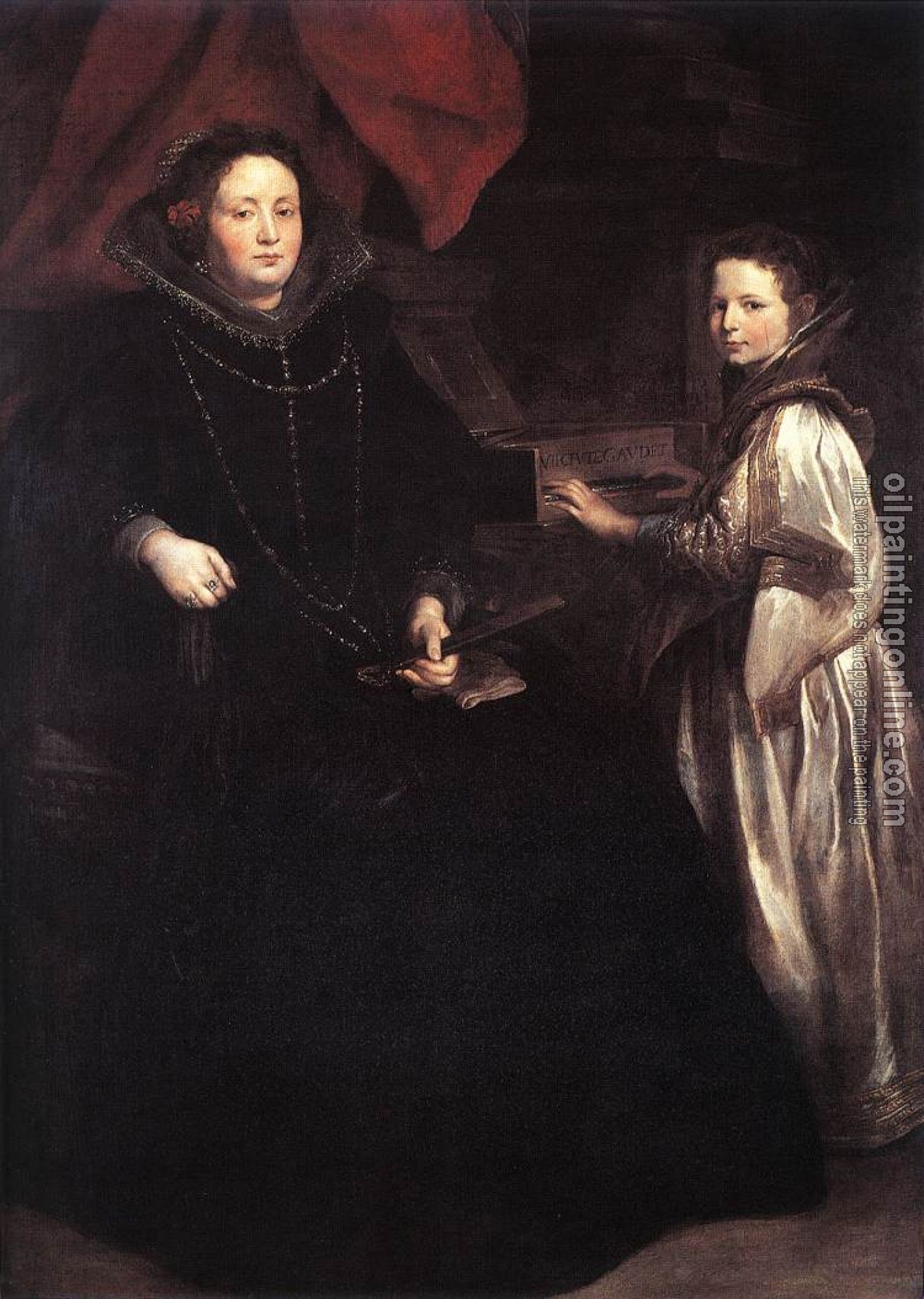 Dyck, Anthony van - Portrait of Porzia Imperiale and Her Daughter